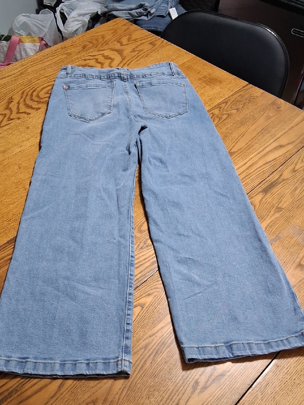 CURVE APPEAL Jeans Womens 2/26 BLUE WIDE LEGS ?? Pants Preowned Used - Picture 5 of 5